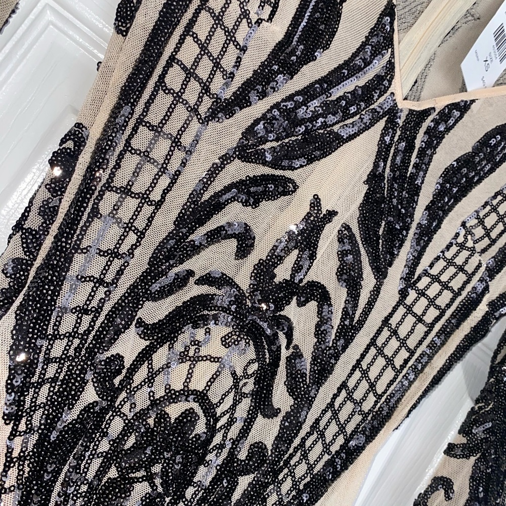 Nude and black sequin dress
